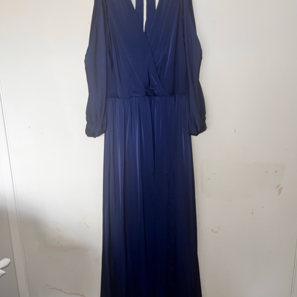 Fashion Nova Deep Blue Long Sleeve Dress